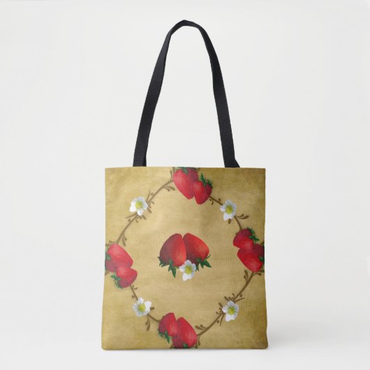 Land Aardbeien Overal Print Canvas tas (Voorkant)