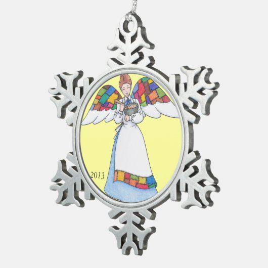 Land Angel (Blue) Snowflake Ornament (Rechts)