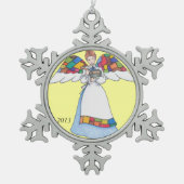 Land Angel (Blue) Snowflake Ornament (Voorkant)