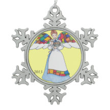 Land Angel (Blue) Snowflake Ornament