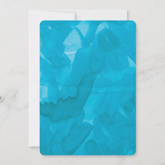 Land Antlers Blauw Bruiloft Kaart (Achterkant)