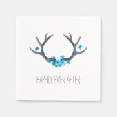 Land Antlers Blauw Bruiloft Servet (Voorkant)