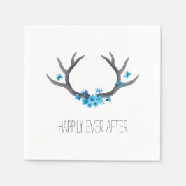 Land Antlers Blauw Bruiloft Servet