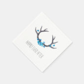 Land Antlers Blauw Bruiloft Servet (Hoek)