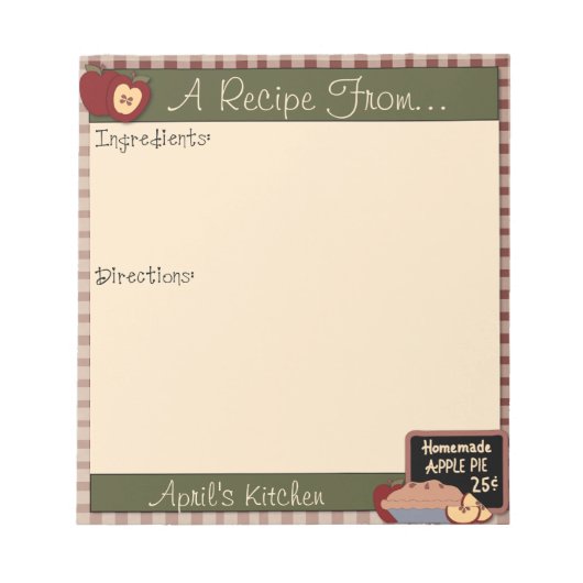 Land Appels Recept Notitieblok (Voorkant)