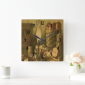  land Apple Basket Print Clock Vierkante Klok (Huis)