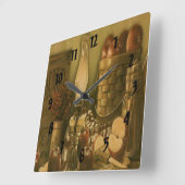  land Apple Basket Print Clock Vierkante Klok (Hoek)