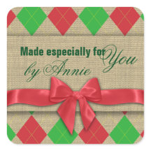 Land Argyle Burlap en Bow