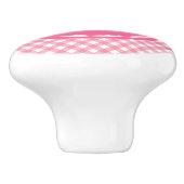 Land Baby Pink Gingham Personaliseer Monogram Keramische Knop (Zijkant)