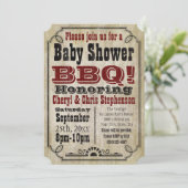  Land Baby shower BBQ Barbeque Baby-Q Kaart (Staand voorkant)