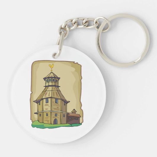 Land Barn House Sleutelhanger (Achterkant)