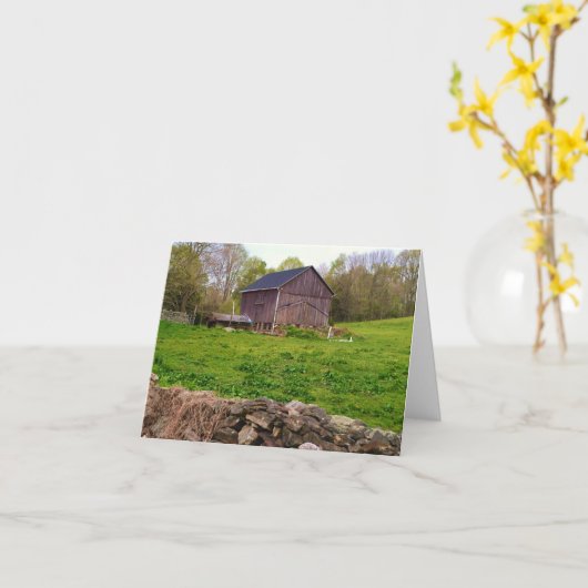 Land Barn Notecard Kaart (Gele Bloem)