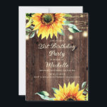 Land Barn String Lights 21st Birthday Kaart<br><div class="desc">Robuust hout,  gele zonnebloemen met groen,  mousserende snaarverlichting en lantaarns 21ste land met een barnachtige verjaardagsfeestdag voor vrouwen.</div>