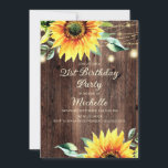 Land Barn String Lights 21st Birthday Kaart<br><div class="desc">Robuust hout,  gele zonnebloemen met groen,  mousserende snaarverlichting en lantaarns 21ste land met een barnachtige verjaardagsfeestdag voor vrouwen.</div>