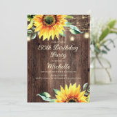Land Barn String Lights Sunflower 50th Birthday Kaart (Staand voorkant)