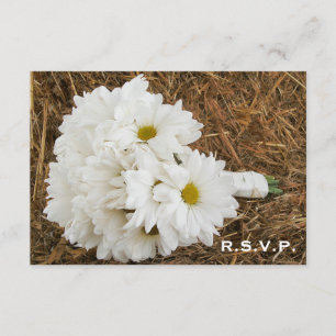 Land/Barn Wedding RSVP - Daisy Bouquet & Hay