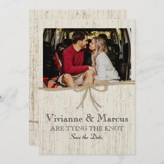 Land Barn Wood Bespaar de datum Save The Date (Voorkant / Achterkant)