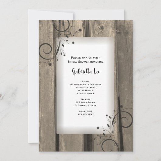 Land Barn Wood en Flowers Vrijgezellenfeest Kaart (Voorkant)