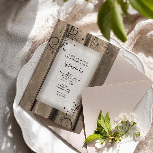 Land Barn Wood en Flowers Vrijgezellenfeest Kaart