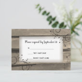 Land Barn Wood en Flowers Wedding RSVP (Staand voorkant)