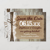 Land Barn Wood Rustic Save the Date Briefkaarten (Voorkant / Achterkant)