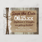 Land Barn Wood Rustic Save the Date Briefkaarten (Voorkant)