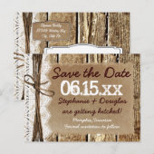 Land Barn Wood Rustic Save the Date Briefkaarten (Voorkant / Achterkant)