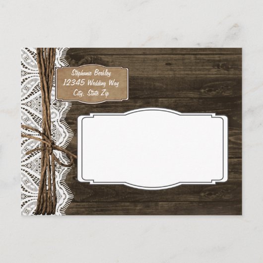 Land Barn Wood Rustic Save the Date Briefkaarten (Achterkant)