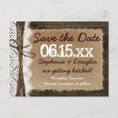 Land Barn Wood Rustic Save the Date Briefkaarten (Voorkant)