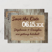 Land Barn Wood Rustic Save the Date Briefkaarten (Voorkant / Achterkant)