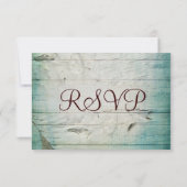 Land Barn Wood Rustic Wedding RSVP-kaarten RSVP Kaartje (Achterkant)