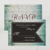 Land Barn Wood Rustic Wedding RSVP-kaarten RSVP Kaartje (Voorkant / Achterkant)