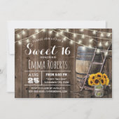 Land Barn Wood Sunflower Jar Rustic Sweet 16 in Kaart (Voorkant)