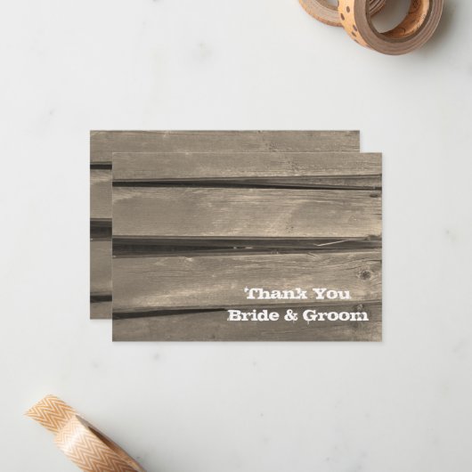 Land Barn Wood Weddenschap Notitiekaartje (Voorkant / Achterkant in situ)