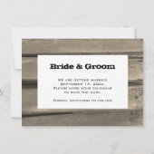 Land Barn Wood Weddenschap Save the Date (Achterkant)