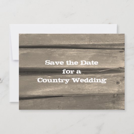 Land Barn Wood Weddenschap Save the Date (Voorkant)