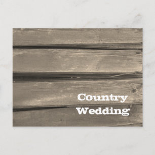 Land Barn Wood Weddenschap Save the Date Aankondigingskaart