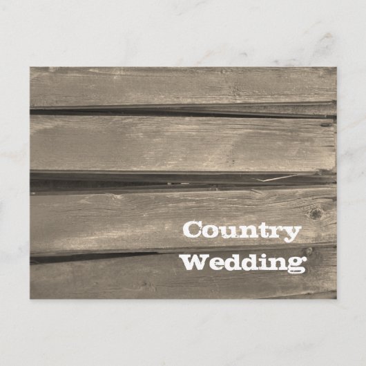 Land Barn Wood Weddenschap Save the Date Aankondigingskaart (Voorkant)