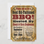  land BBQ Barbeque Party, oud-Fashioned Kaart (Voorkant)