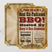  land BBQ Barbeque Party, oud-Fashioned Kaart (Voorkant / Achterkant)