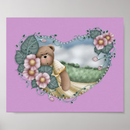 Land Beer in een hartafdruk Poster