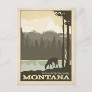 Land Big Sky   Montana Briefkaart