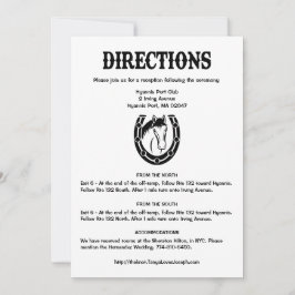 Land Black Wedding Directions Horse Hoefijzer Kaart