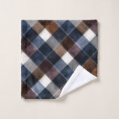 Land Blauw Rood Wit Grijs Vierkanten Bad Handdoek (Wasdoekje)
