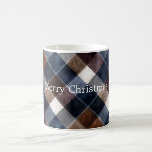 Land Blauw Rood Wit Grijs Vierkanten Kerstmis Koffiemok