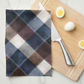 Land Blauw Rood Wit Grijs Vierkanten Theedoek (Quarter Fold)