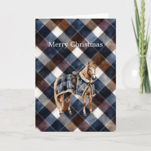 Land Blauw Rood Wit Vierkanten Paard Kerstmis Kaart