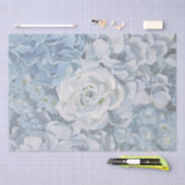 Land Blauw Roos & Hydragea Bloemenprint Tissuepapier (Craft)