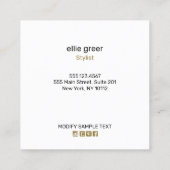 Land Bloemen Boho Boutique Stylist Vierkante Visitekaartje (Achterkant)