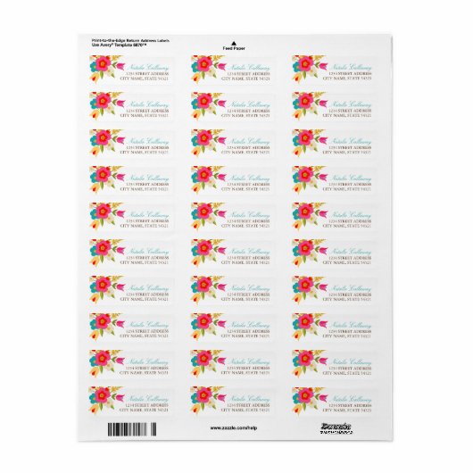 Land Bloemen Bruiloft Retouradres Labels (Full Sheet)
